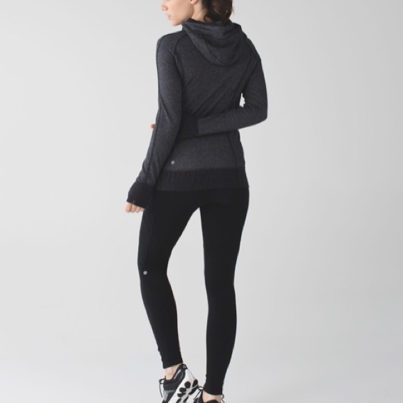 Lululemon Think Fast Hoodie Heathered Herringbone Black - Picture 3 of 16